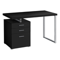 Monarch Specialties Computer Desk, Home Office, Laptop, Left, Right Set-up, Storage Drawers, 48"L, Work, Metal, Black I 7649